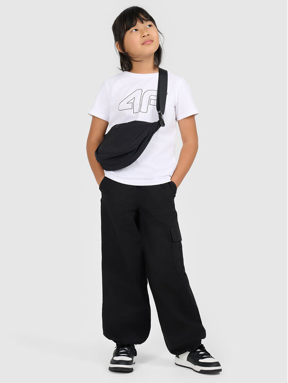 4F 4F T-Shirt BASIC+ Biały Oversize