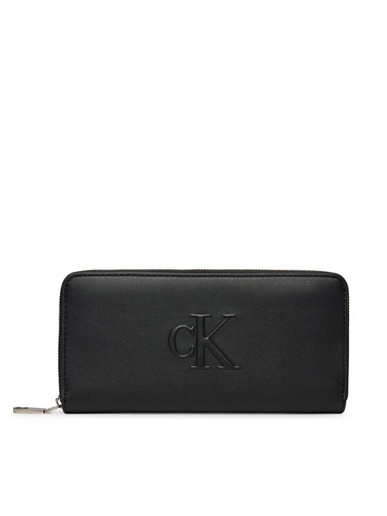 Calvin Klein Jeans Calvin Klein Jeans Голям дамски портфейл Sculpted Zip Around LV04K1005G Черен