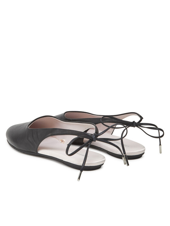 Calvin Klein Calvin Klein Sandali Ballerina Sling Back Lth HW0HW02655 Črna