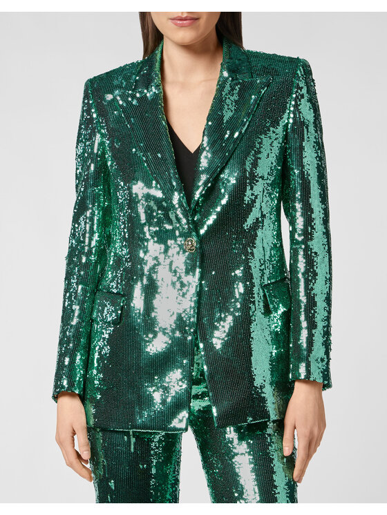 PHILIPP PLEIN PHILIPP PLEIN Marynarka 2855 Zielony Loose Fit