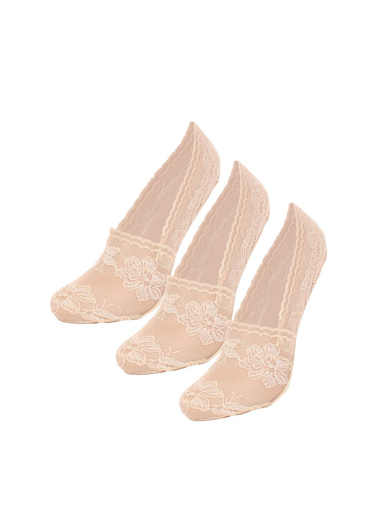 Poupée Marilyn Poupée Marilyn Skarpety stopki damskie LACE Z32 Beżowy