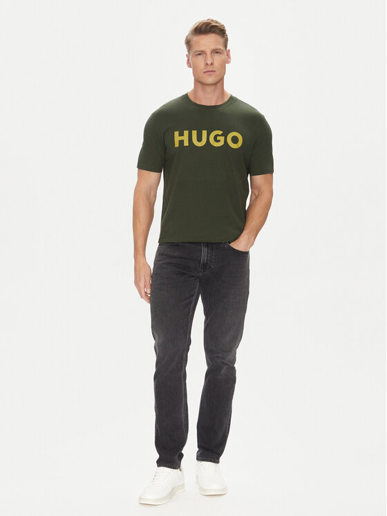 HUGO HUGO Tričko Dulivio 50467556 Zelená Regular Fit