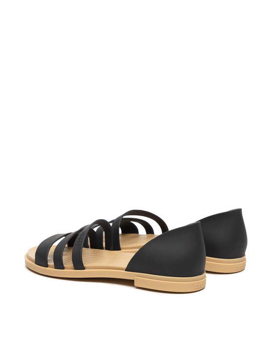 Crocs Crocs Sandały Tulum Open Flat W 206109 Czarny