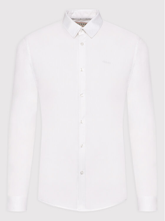 Guess Guess Košeľa Sunset M1YH20 W7ZK1 Biela Slim Fit