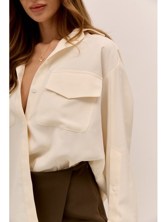 Hottie Hot Hottie Hot Camicia MOSSA Écru Oversize