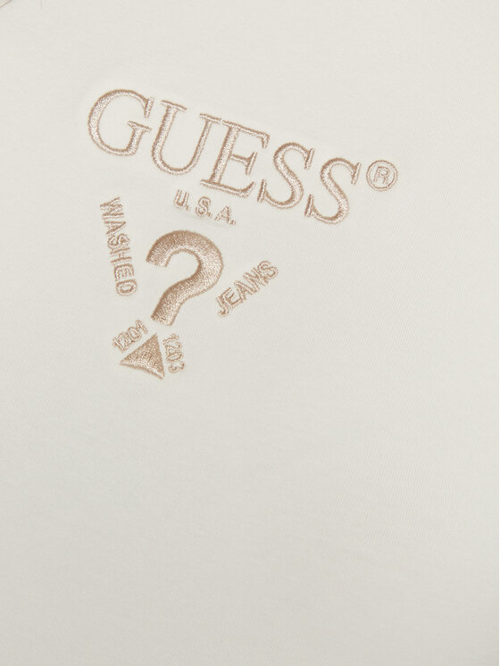 Guess Guess Marškinėliai V4YI21 KCDH1 Écru Slim Fit