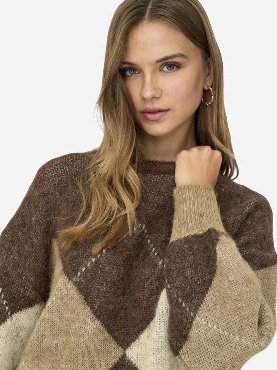ONLY ONLY Maglione Onlnoemi life ls jq Marrone Regular Fit