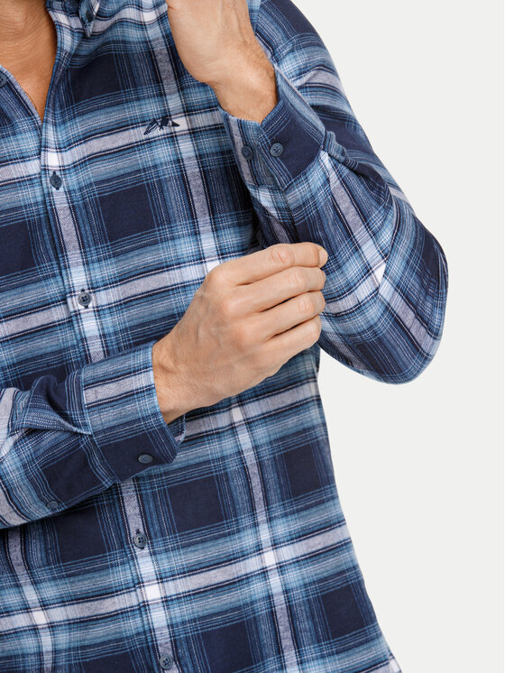 Lindbergh Lindbergh Košeľa 30-225054 Tmavomodrá Relaxed Fit
