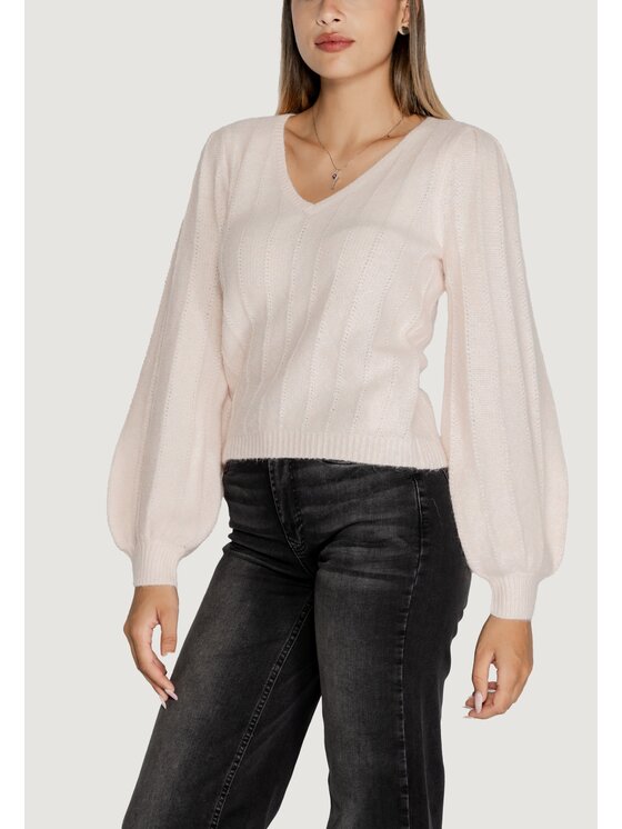 Guess Guess Sweter LS VN MADELINE TEXTURE Różowy Classic Fit