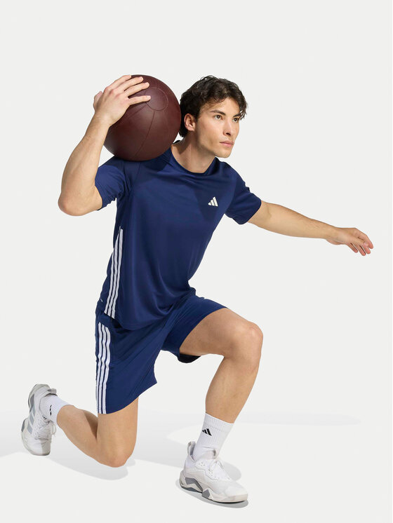 adidas adidas Funkčné tričko Workout Essentials Base 3-Stripes KD0701 Tmavomodrá Regular Fit