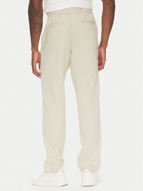 Lindbergh Lindbergh Bavlnené nohavice 30-008031 Béžová Relaxed Fit