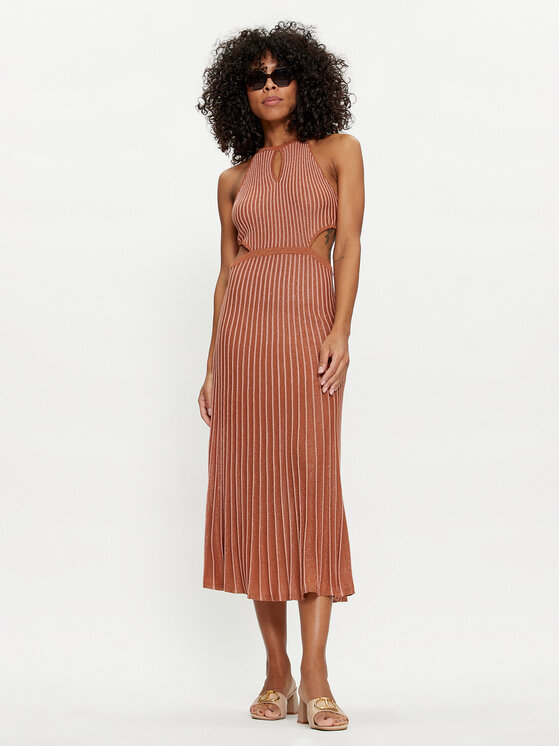 TWINSET TWINSET Vasarinė suknelė 241TT3070 Ruda Slim Fit