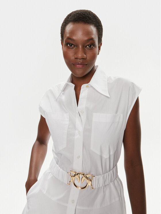 PINKO Pinko Hemdkleid Anaceta 103111 A1P4 Weiß Regular Fit