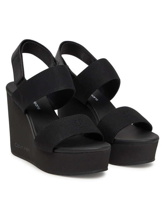 Calvin Klein Jeans Calvin Klein Jeans Sandále Wedge Sandal Webbing In YW0YW01790 Čierna