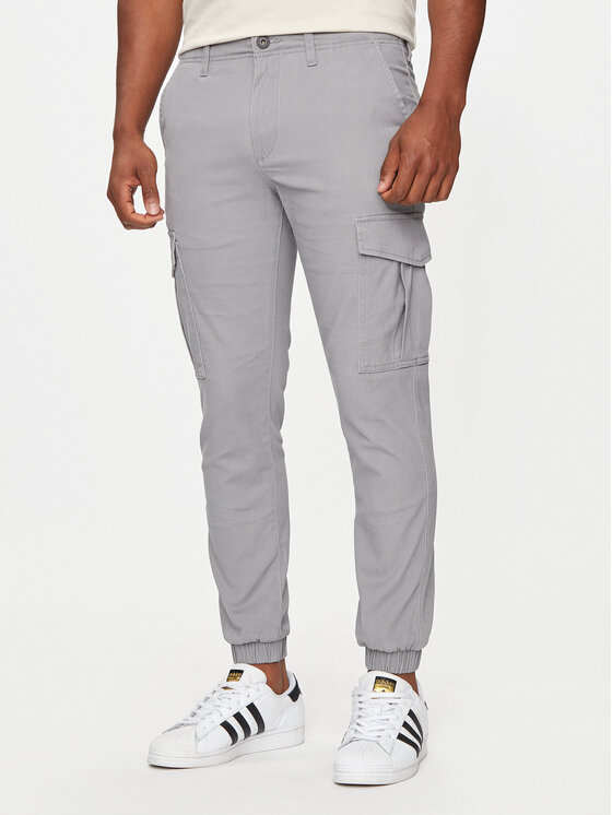 Jack&Jones Jogger nohavice Marco 12186889 Sivá Slim Fit