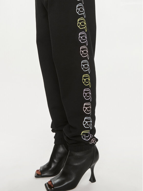 KARL LAGERFELD KARL LAGERFELD Долнище анцуг 241W1052 Черен Regular Fit