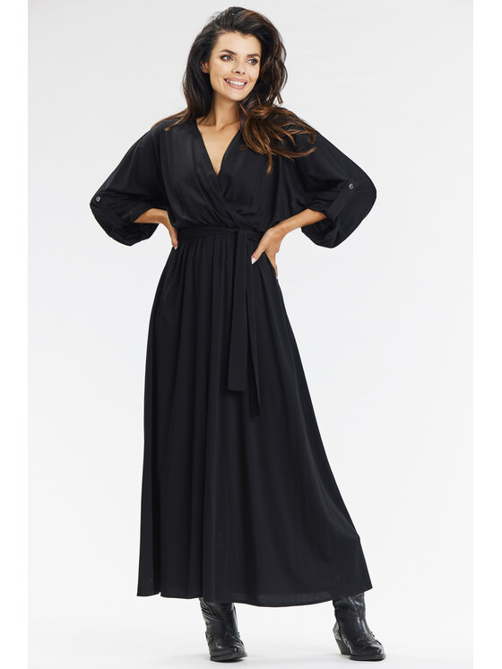 Awama Awama Vestito estivo A670 Nero Basic Fit