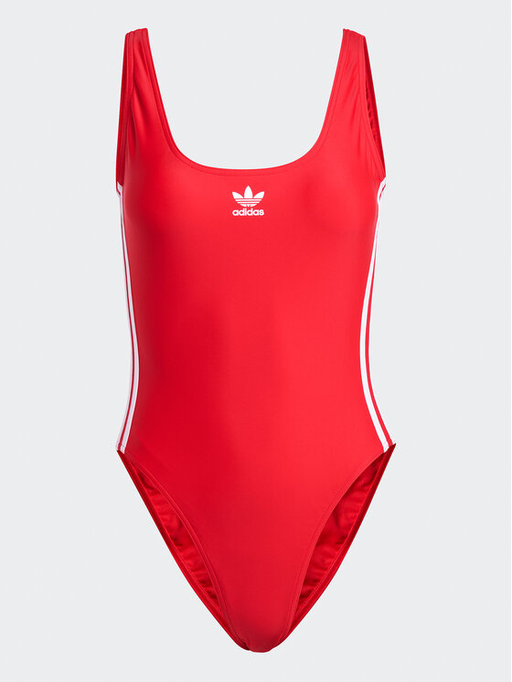 adidas adidas Kupaći kostim Adicolor 3-Stripes Swimsuit IC2272 Crvena Slim Fit
