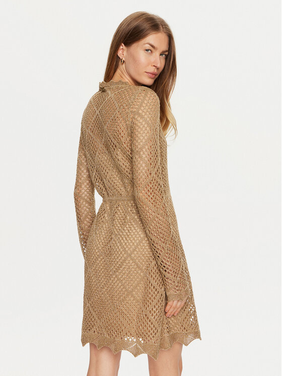 TWINSET TWINSET Úpletové šaty 241TP3120 Hnědá Regular Fit