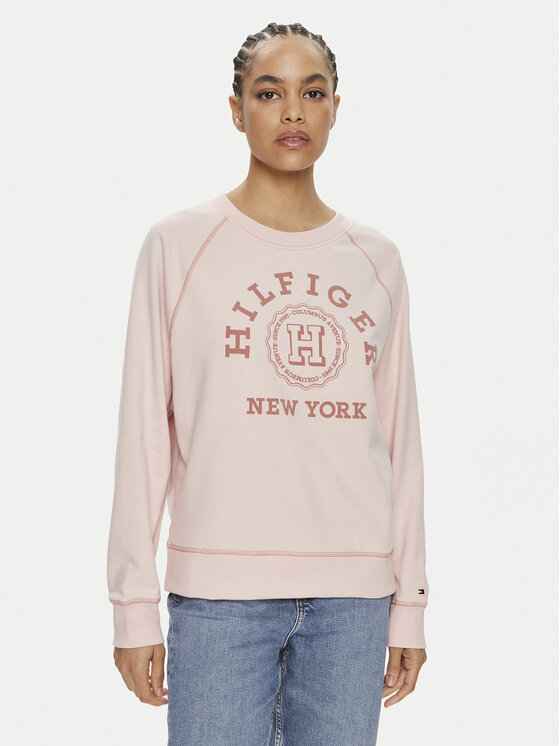 Tommy Hilfiger Mikina Varsity WW0WW41239 Ružová Regular Fit
