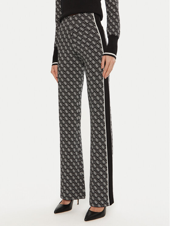 Guess Pantaloni din material Lise W3YB38 Z37K0 Negru Regular Fit