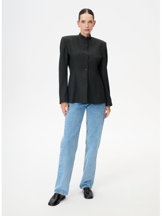 LEBRAND LEBRAND Marynarka Taco Szary ciemny Regular Fit