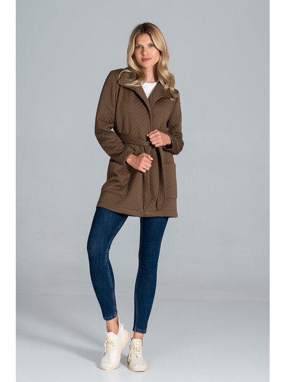 FIGL FIGL Παλτό M814 Καφέ Regular Fit