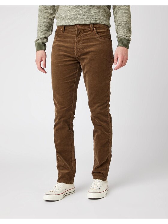 Wrangler Wrangler Pantaloni di tessuto TEXAS SLIM Marrone Slim Fit
