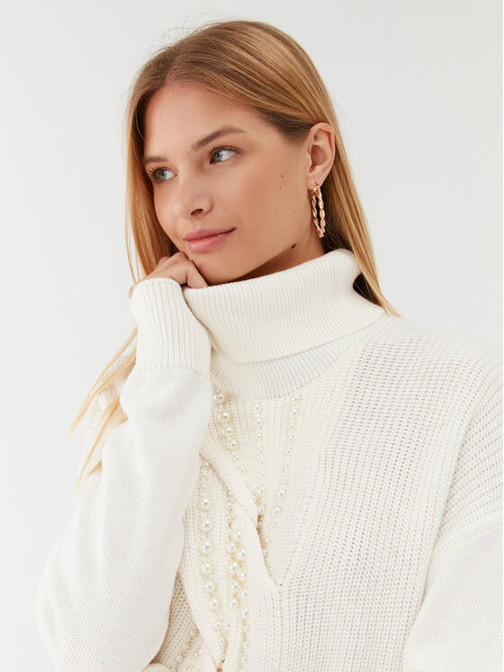Liu Jo Liu Jo Rollkragenpullover MF3004 MA51I Écru Regular Fit