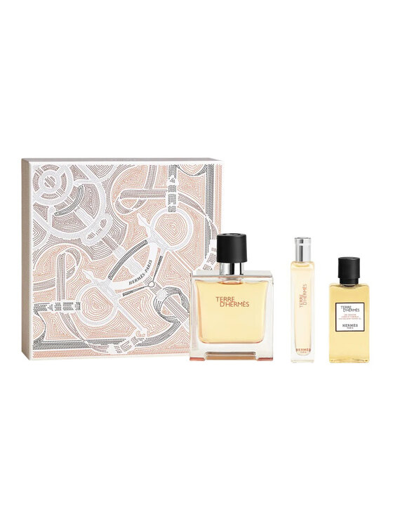Zestaw zapachowy Hermes, Hermes Terre D'Hermes zestaw perfumy spray 75ml + perfumy spray 15ml + żel pod prysznic 40ml