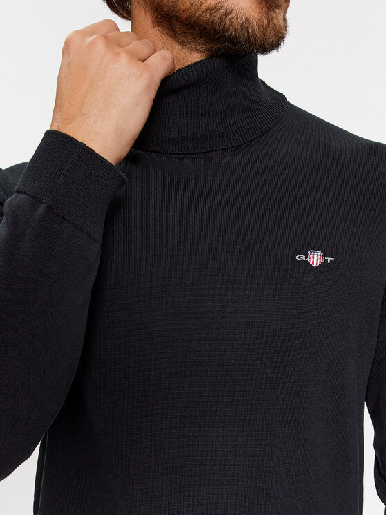 Gant Gant Rolák Classic Cotton Rollerneck 8030563 Černá Regular Fit