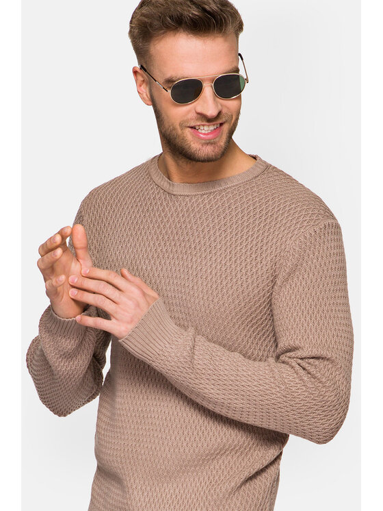 Lancerto Lancerto Sweter Miguel Beżowy Regular Fit