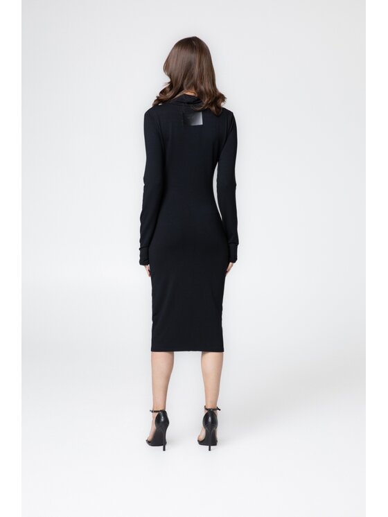 Pilawski Pilawski Sukienka dzianinowa 20 Czarny Slim Fit