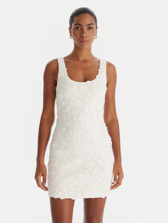 MICHAEL Michael Kors MICHAEL Michael Kors Коктейльна сукня MS582XYHHS Білий Slim Fit