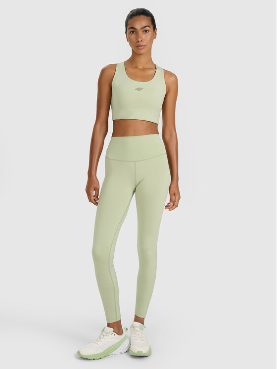 4F 4F Legginsy MULTI ACTIVE Zielony jasny Slim Fit