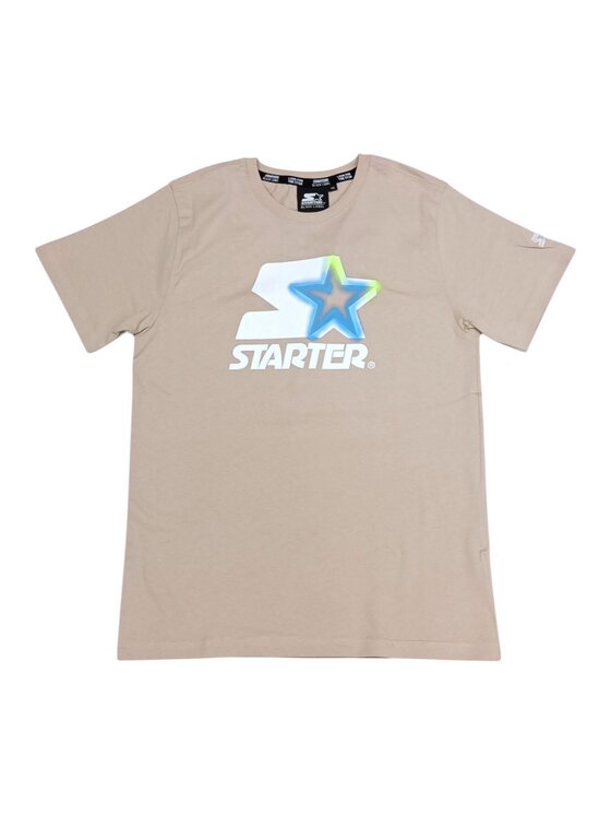 Starter Starter T-shirt q-bab-69487 Beige Regular Fit