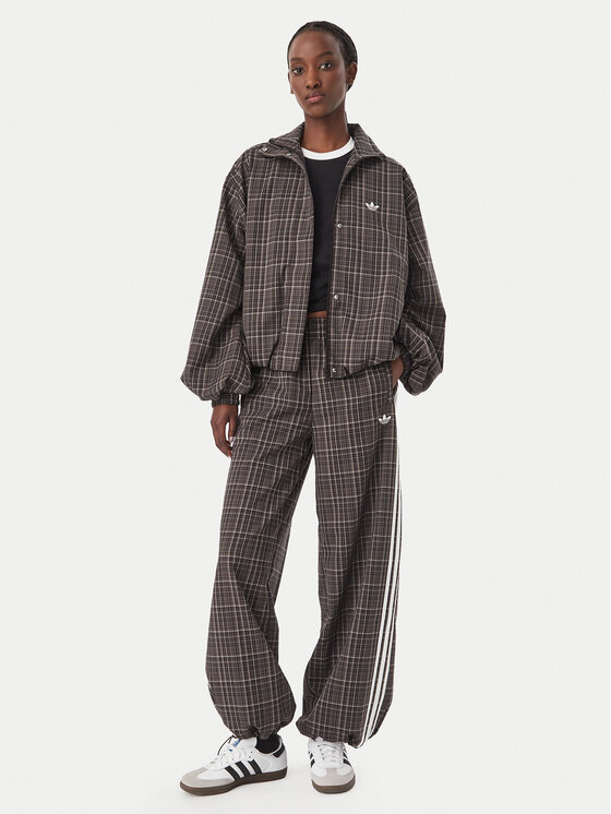 adidas adidas Світшот Blousy Check Track Top LG3953 Коричневий Regular Fit