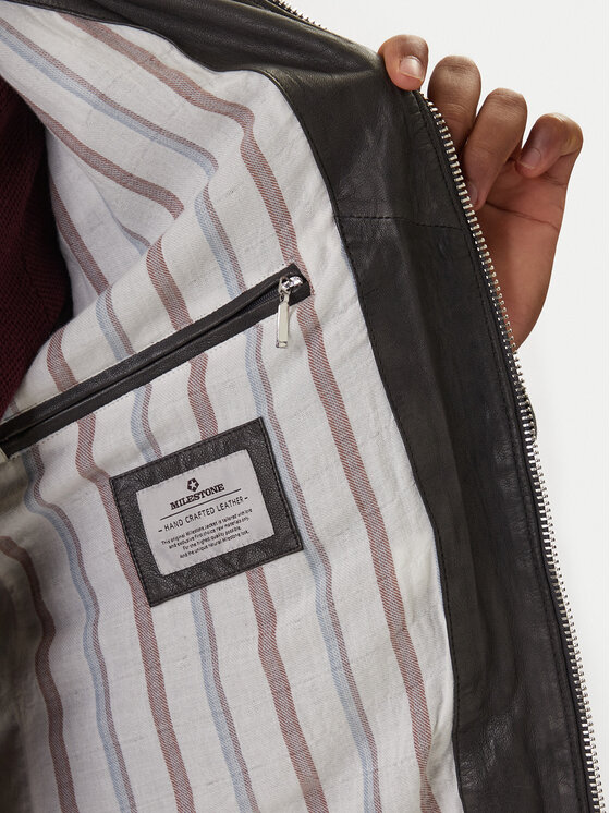 Milestone Milestone Lederjacke Oliverio 611099 60770 Grau Regular Fit