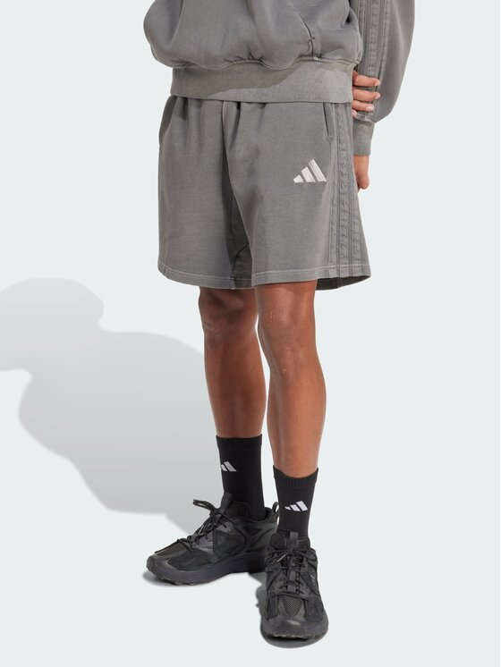 adidas adidas Szorty materiałowe French Terry Czarny Loose Fit