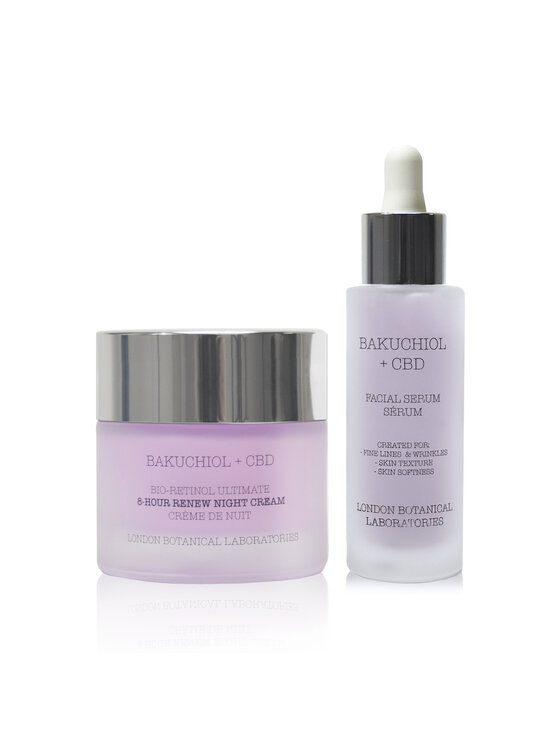 Serum London Botanical Laboratories, Bakuchiol bioretinol krem ​​na noc + serum Bakuchiol