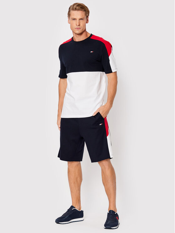Tommy Hilfiger Short de sport Colorblocked MW0MW26851 Bleu marine Regular Fit