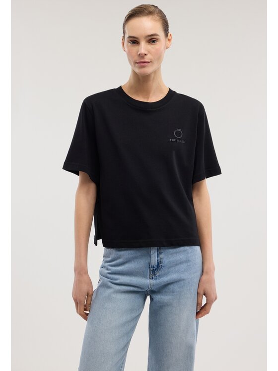 Trussardi Trussardi T-Shirt G1326000239N033 Czarny Regular Fit