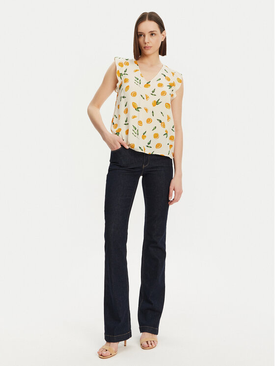 Pieces Pieces Μπλουζάκι Nya 17147804 Εκρού Regular Fit