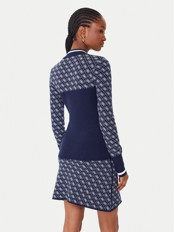Guess Guess Megztinis W5BR24 Z3JD2 Tamsiai mėlyna Slim Fit