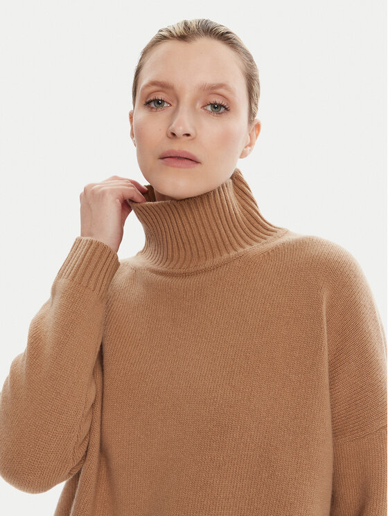 Weekend Max Mara Weekend Max Mara Krekls ar augstu apkakli Borgia 2525366112 Bēšs Relaxed Fit