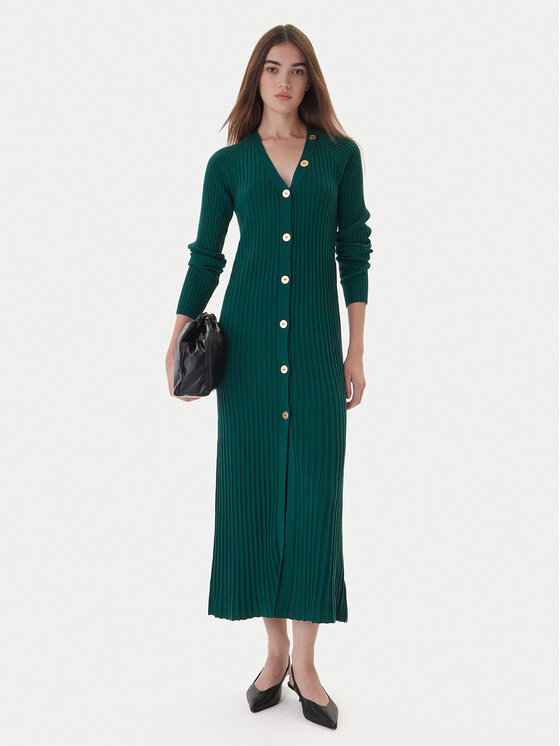 TWINSET TWINSET Úpletové šaty 252TT3400 Zelená Slim Fit