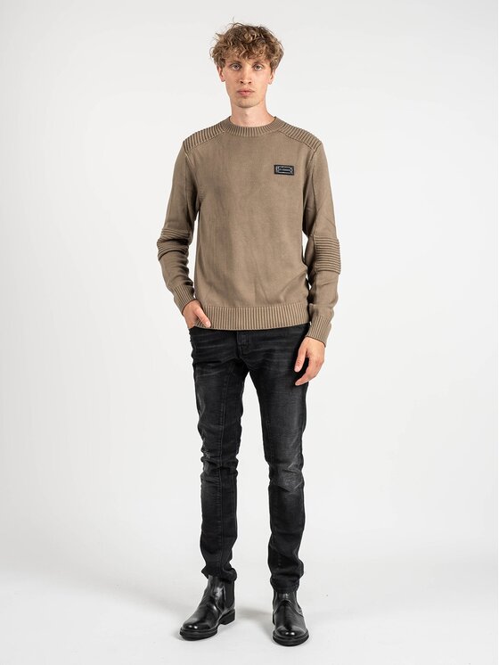 Les Hommes Les Hommes Πουλόβερ LKK122-607U | Motorcycle Jumper Μπεζ Regular Fit