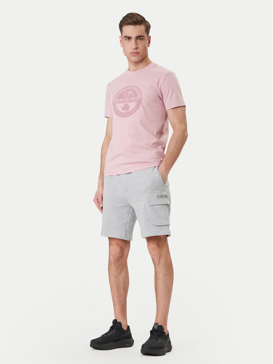 Napapijri Napapijri Szorty sportowe N-Box Logo NP0A4I59 Szary Relaxed Fit