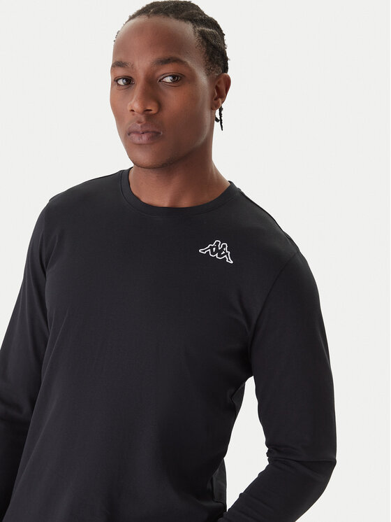 Kappa Kappa Σετ 2 Μπλούζες Μακρυμάνικες Logo Saro 37216LW Μαύρο Regular Fit