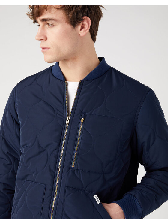 Wrangler Wrangler Kurtka przejściowa PADDED JACKET Niebieski Regular Fit